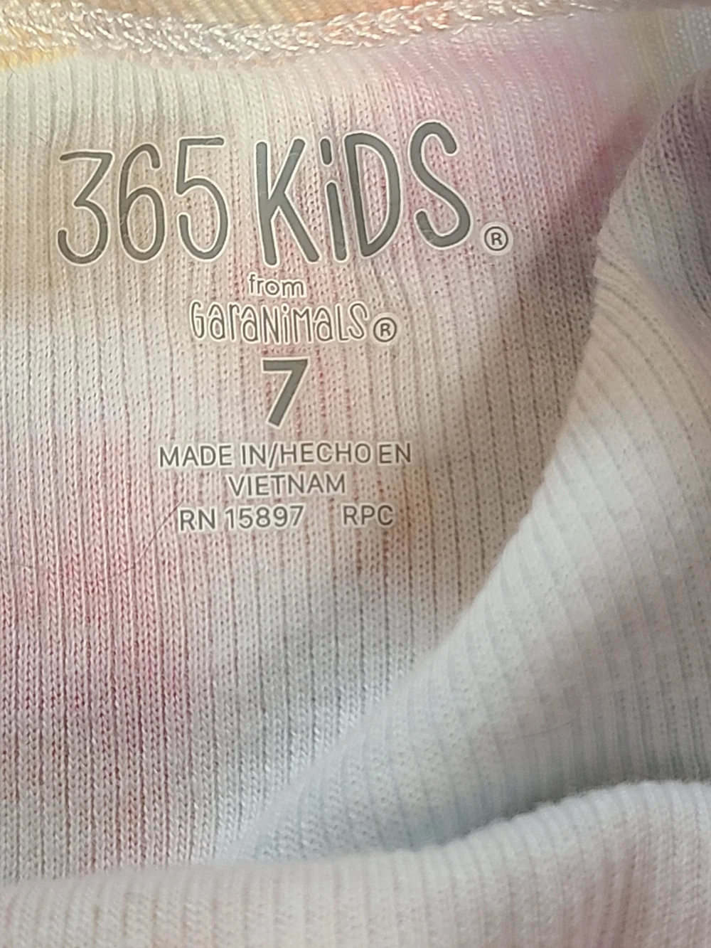 365 Kids Pastel Tie-Dye Ruffle Hem Girls Drawstring Shorts Size 7 EUC - Picture 4 of 8